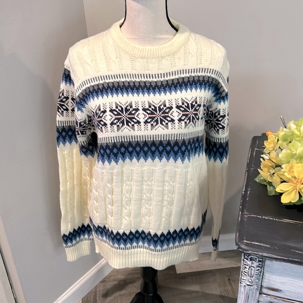 VINTAGE HIGH SIERRA cream and blue size medium